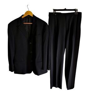 DKNY - Wool Mans Pen-stripe Black Suit